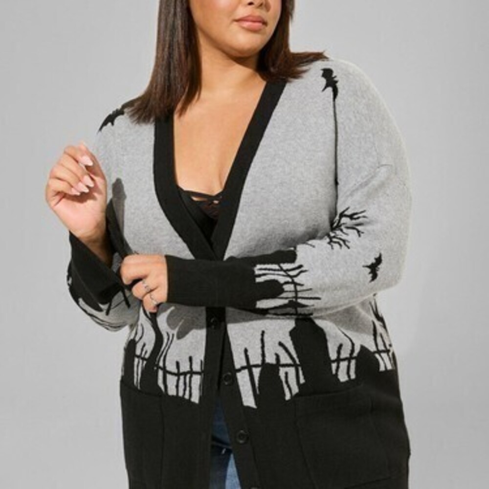 Torrid Luxe Cozy Jacquard Boyfriend Cardigan Like New 0x